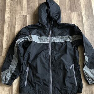 Columbia Boys Gray and Black Windbreaker Jacket 14/16